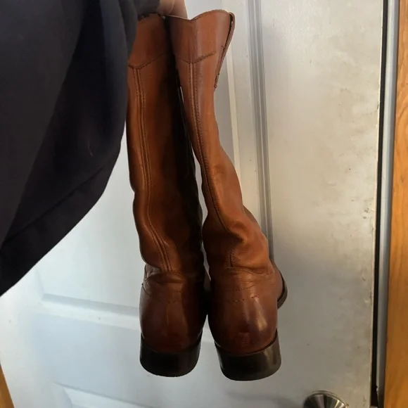 Frye Women’s 7 Cognac Leather Melissa Pull On Riding Boots - Picture 4 of 5